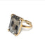 Brown Topaz Stone Rectangle Stone Adjustable Ring