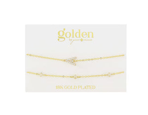 18k Initial Bracelet Set