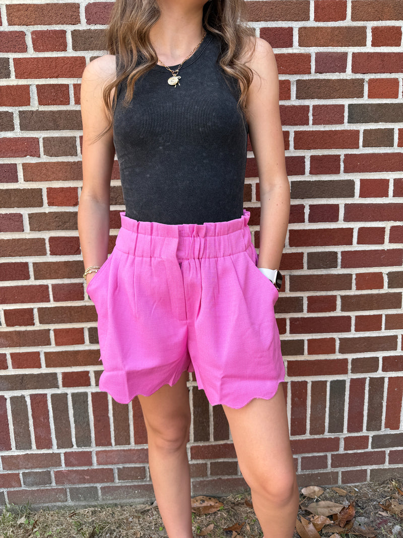 Rome Scallop Hem Shorts