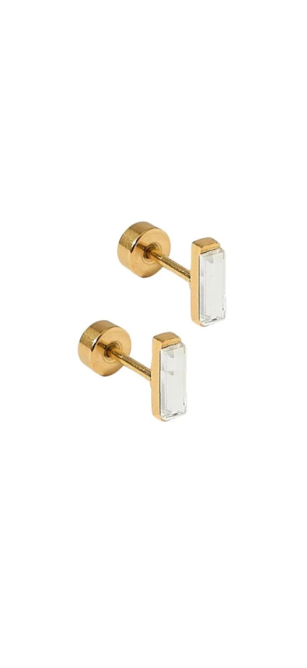 Screw Back Studs-Amber