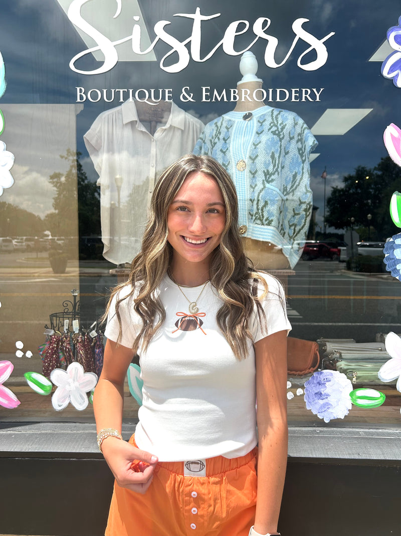 Football Lace Bow Top