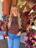 Holly Brown Polka Dot Button Up Cardigan