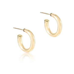 Round Gold 1” Post Hoop- 4mm Smooth