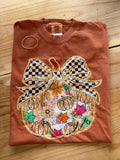 Multi-Pattern Pumpkin Tee Shirt