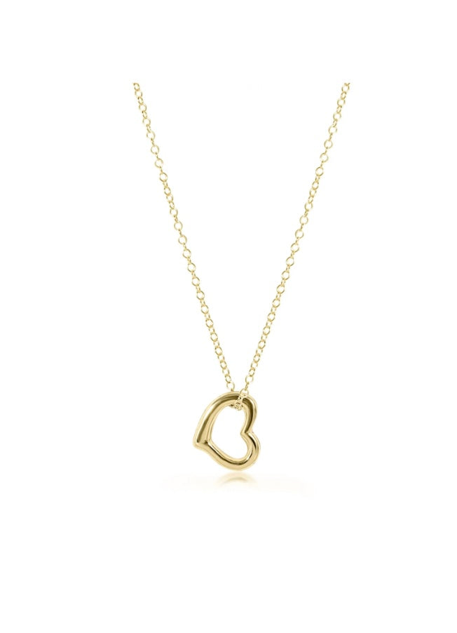 16” Necklace Gold- Love Gold Charm