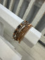 Brown Crystal & Gold Bracelet Set
