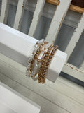 Set Of 5 Crystal Stretch Bracelets