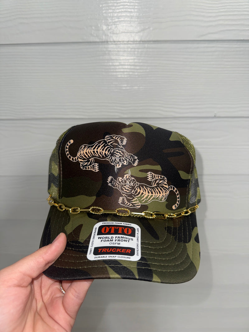 Camo Tiger Trucker Hat