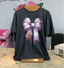 Purple Bow Football Game Day Tee