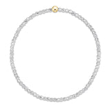 Bright Silver Faceted Hematite 2mm Bead Bracelet