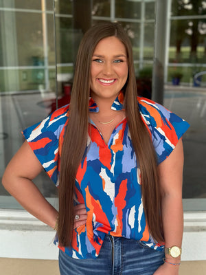 Game day UF Abstract Blouse