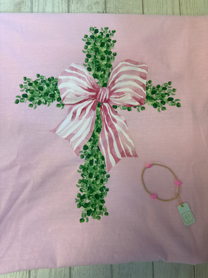 Boxwood Bow Cross Tshirt