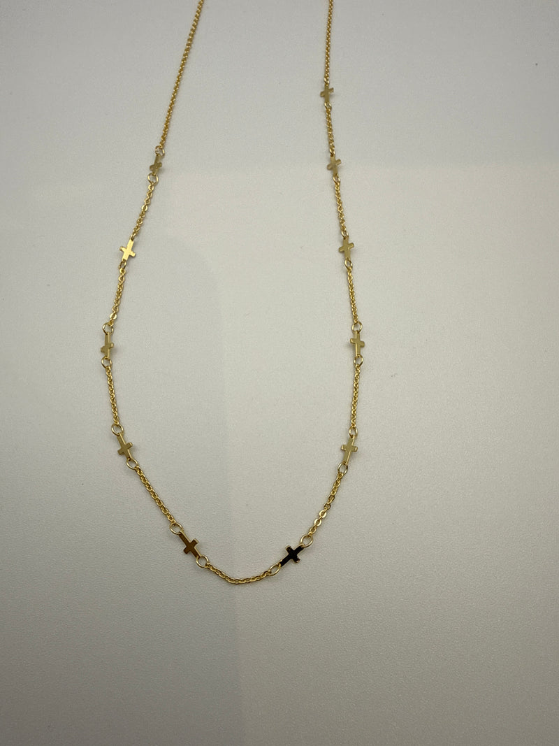 Multi Cross Charm Necklace