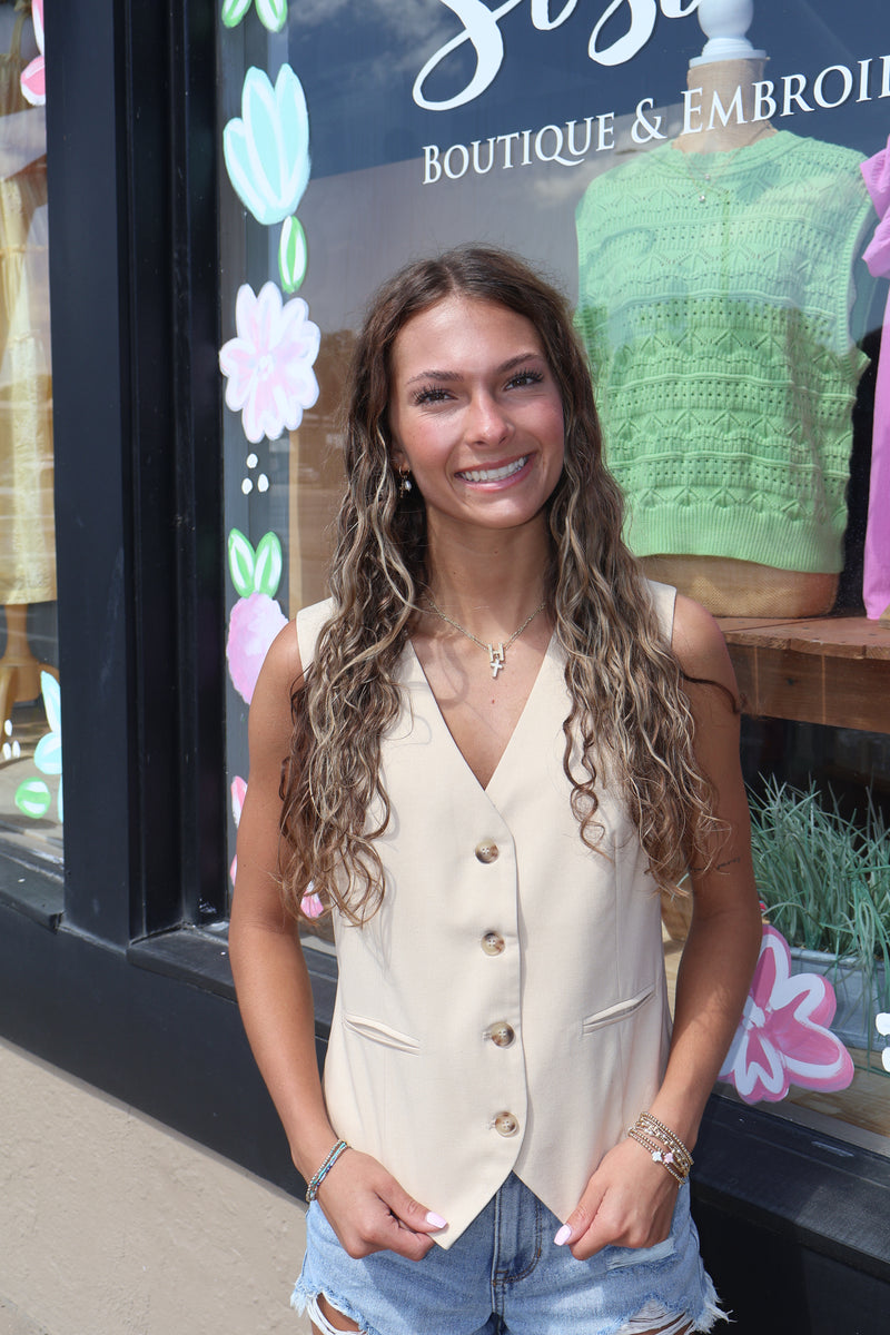 Whitney Tan Vest