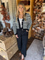 Lorianne Checkered Striped Sweater