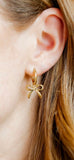 Huggie Charm Earrings- Sadie Bow Gold