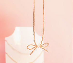 Gold Bow Necklace