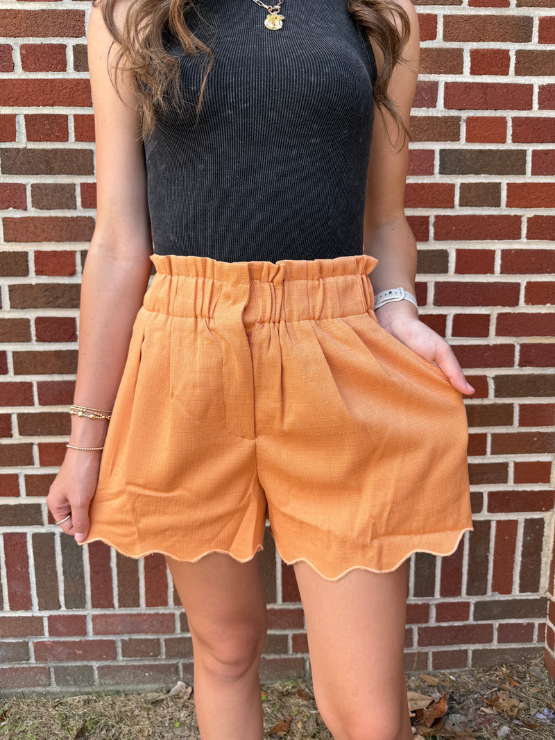 Rome Scallop Hem Shorts