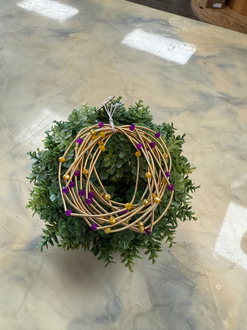 Purple & Gold String Bracelet Stack