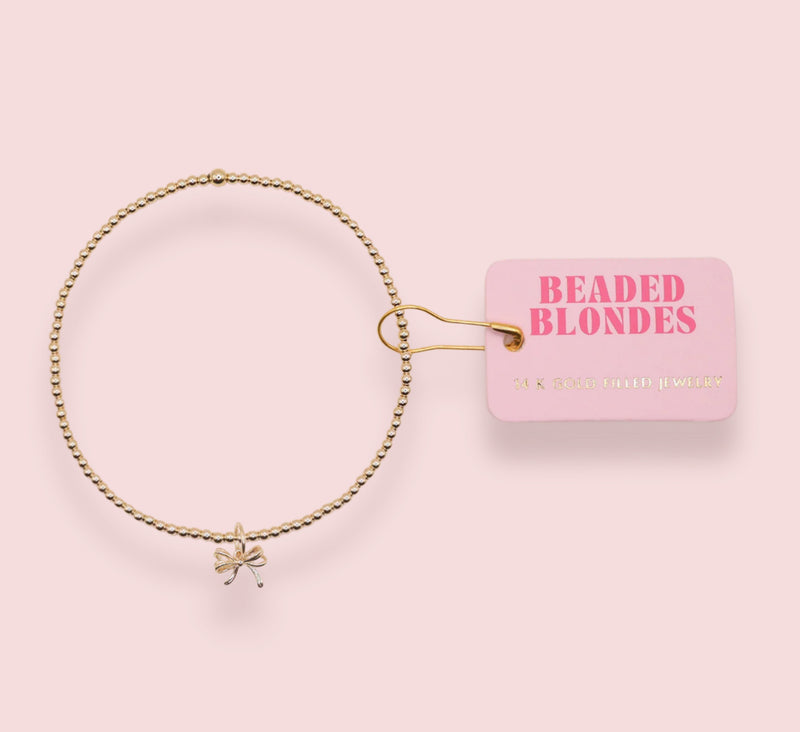 Gold Bow Charm Bracelet