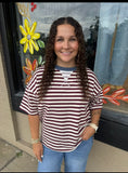 Beth Stripe Short Sleve Knit Tee