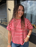 Jane Striped Waffle Knit Top