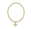 CLASSIC GOLD 3MM BEAD BRACELET - CLASSIC BEADED SIGNATURE CROSS GOLD CHARM - 4MM BEAD GOLD