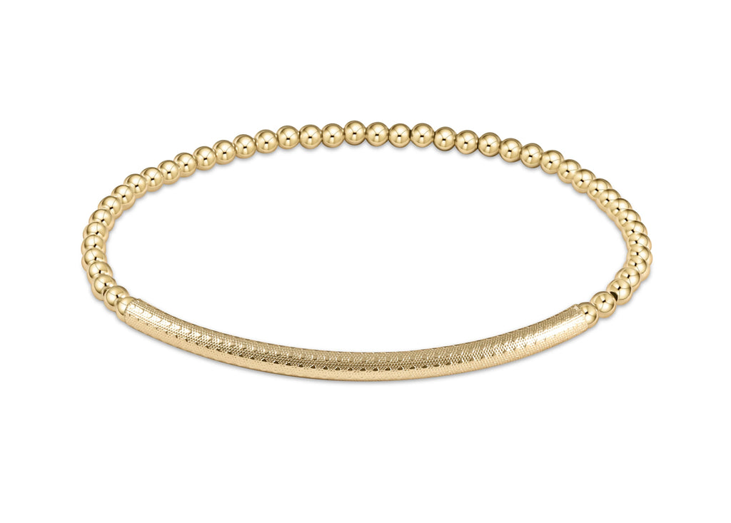 Enewton Extends - Bliss Bar Textured 3mm Bead Bracelet - Gold