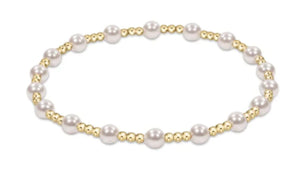 Classic Sincerity Pattern 4mm Bead Bracelet- Pearl