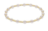 Classic Sincerity Pattern 4mm Bead Bracelet- Pearl