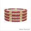 Maroon & Gold Beaded Set of 7 Stretch Bracelets