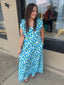 Emma Blue Floral Maxi Dress