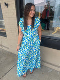 Emma Blue Floral Maxi Dress