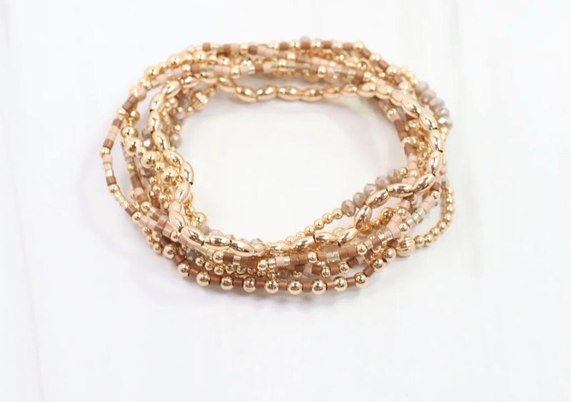 Gabriela Gold Beaded Bracelet Set
