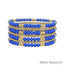 Royal Blue & Gold Beaded Set of 7 Stretch Bracelets