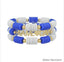 Royal Blue & White Gameday Set of 3 Stretch Bracelets