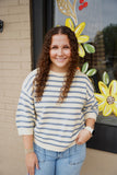 Rory Stripe Crewneck Short Sleeve Sweater