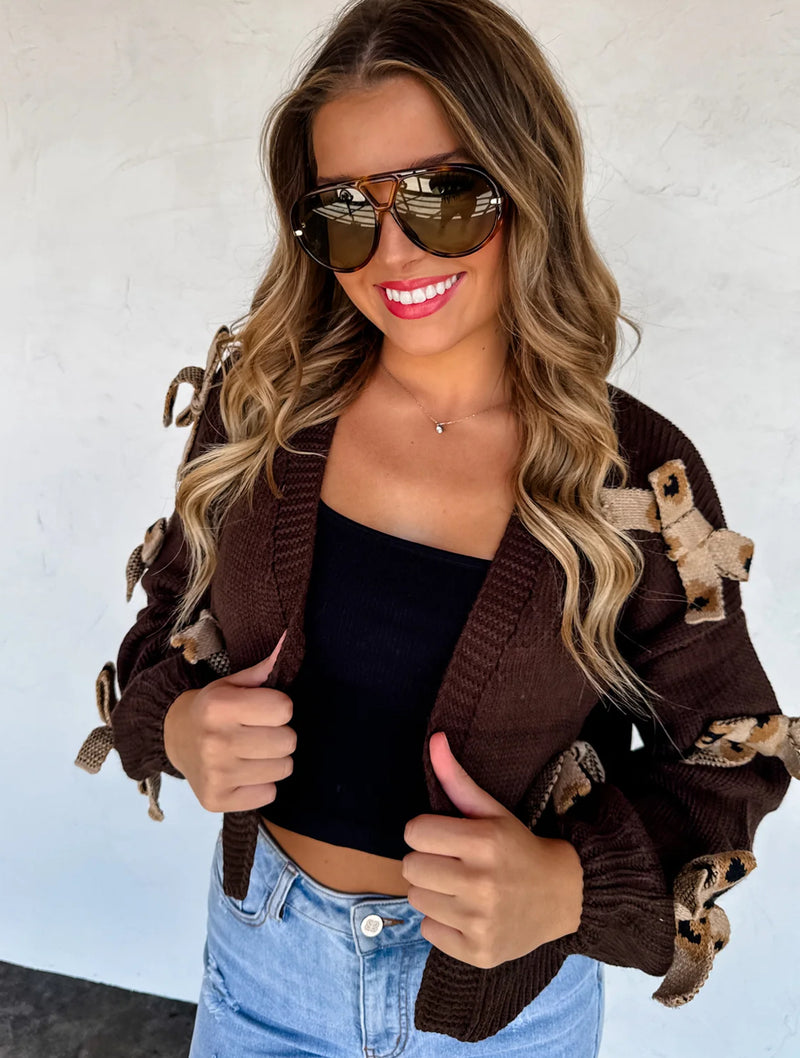Cheetah Bow Cardigan