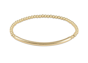 Enewton Extends - Bliss Bar Textured 3mm Bead Bracelet - Gold