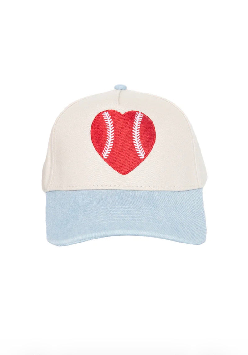 Red Baseball Heart Trucker Hat