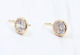 Esther Round CZ Fish Hook Earrings