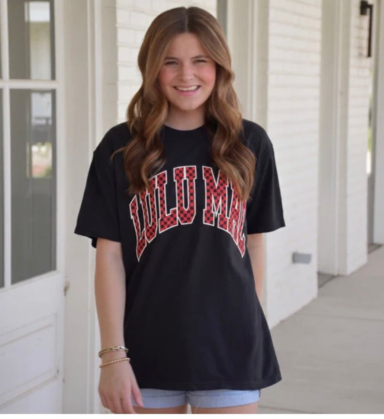 Red/Black Striped Lulu Mac Tee