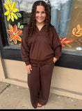 Zoey Long Sleeve V Neck Sweater Set With Pants
