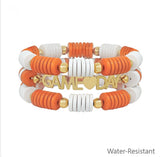 Orange & White Gameday Set of 3 Stretch Bracelets