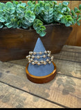 Set Of 5 Gold Beaded Stretch Bracelets
