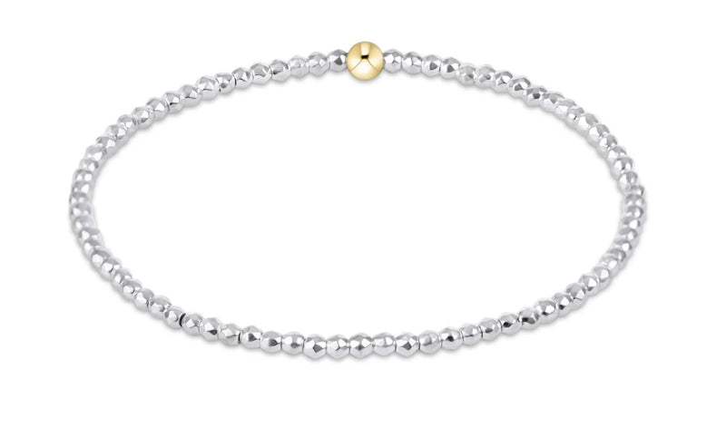 Bright Silver Faceted Hematite 2mm Bead Bracelet