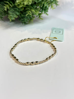 Harmony Joy Pattern 2mm Bead Bracelet -Gold