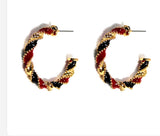 Red & Black Hoop 1.5” Earrings