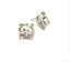 Clear Square Stone Stud Earrings