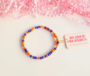 Blue and Orange Game Day Sprinkle Bracelet